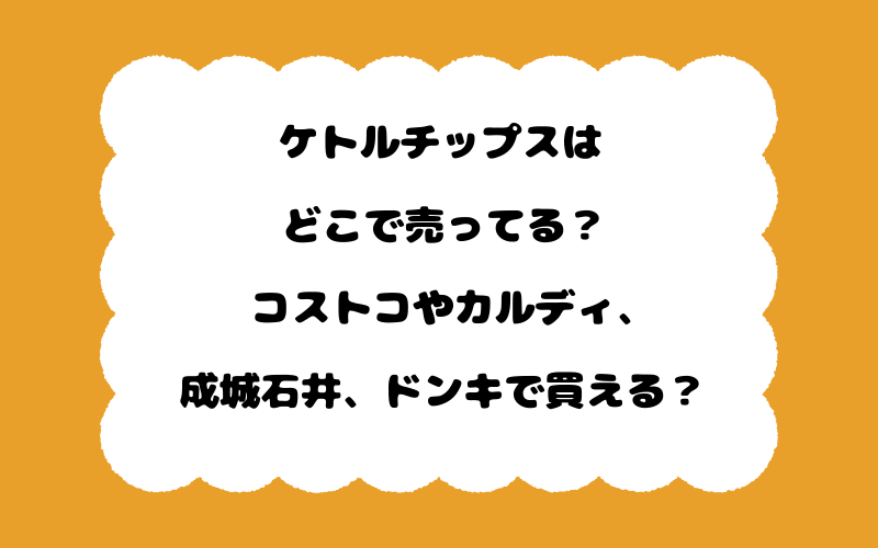 ケトルチップスはどこで売ってる？コストコやカルディ、成城石井、ドンキで買える？