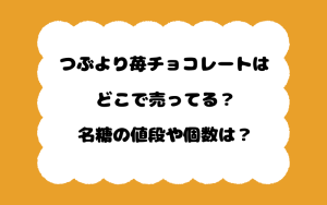 つぶより苺チョコレートはどこで売ってる？名糖の値段や個数は？