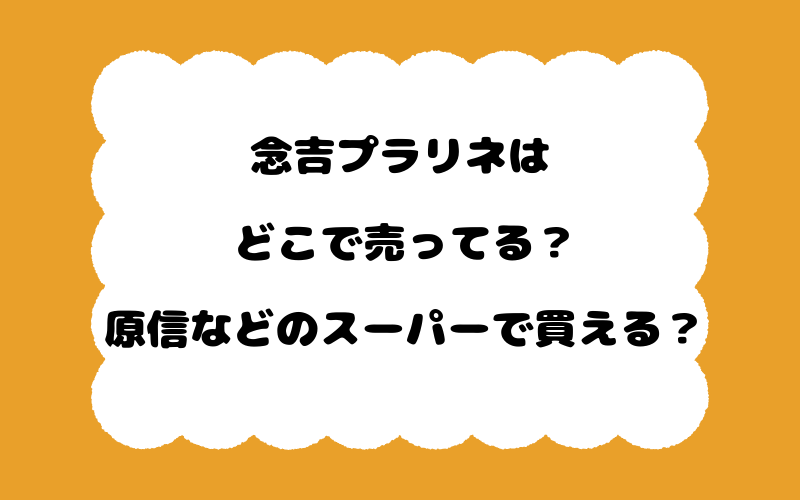 念吉プラリネはどこで売ってる？原信などのスーパーで買える？
